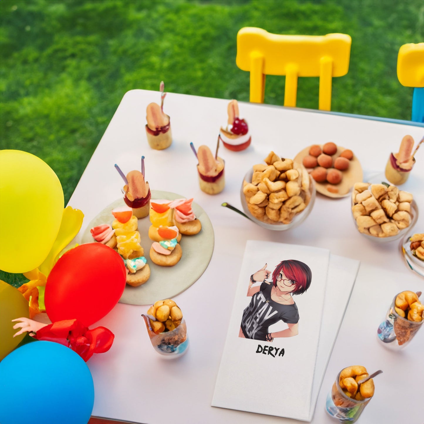 Anime Kız Temalı Baskılı Peçeteler - AyDesign.com