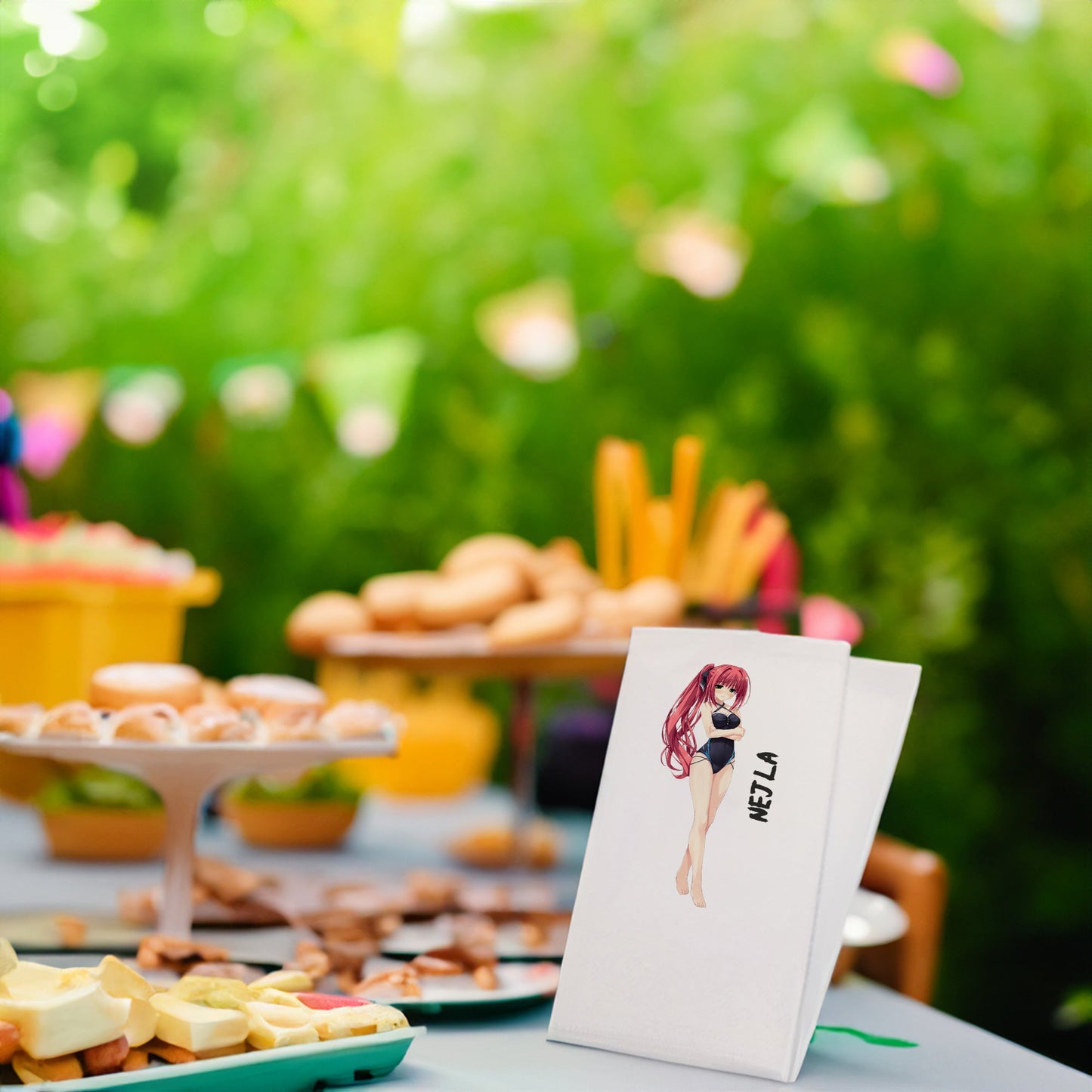 Kızıl Anime Kız Baskılı Peçeteler - AyDesign.com