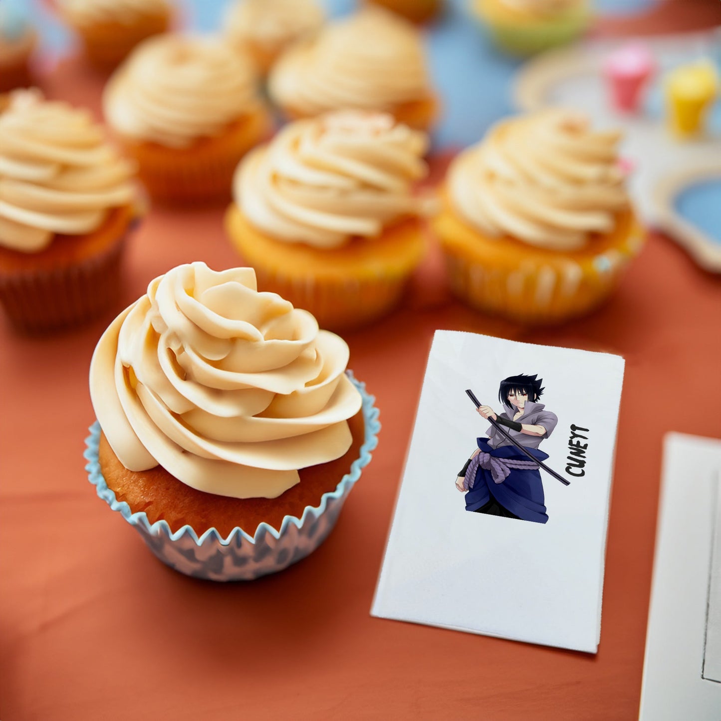 Kılıçlı Erkek Anime Temalı Baskılı Peçeteler - AyDesign.com