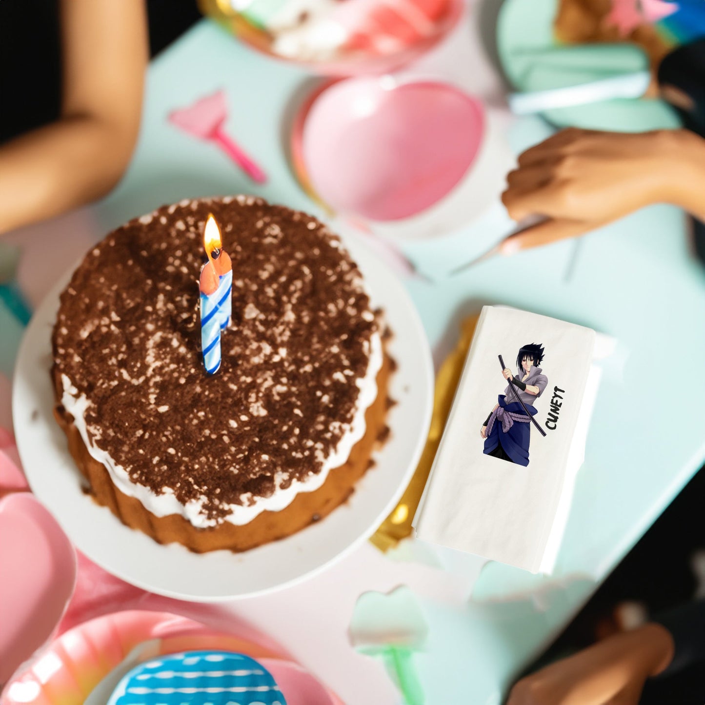 Kılıçlı Erkek Anime Temalı Baskılı Peçeteler - AyDesign.com