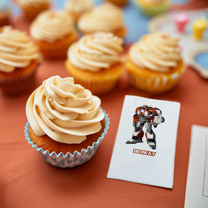 Kırmızı Robot Temalı Baskılı Peçeteler - AyDesign.com