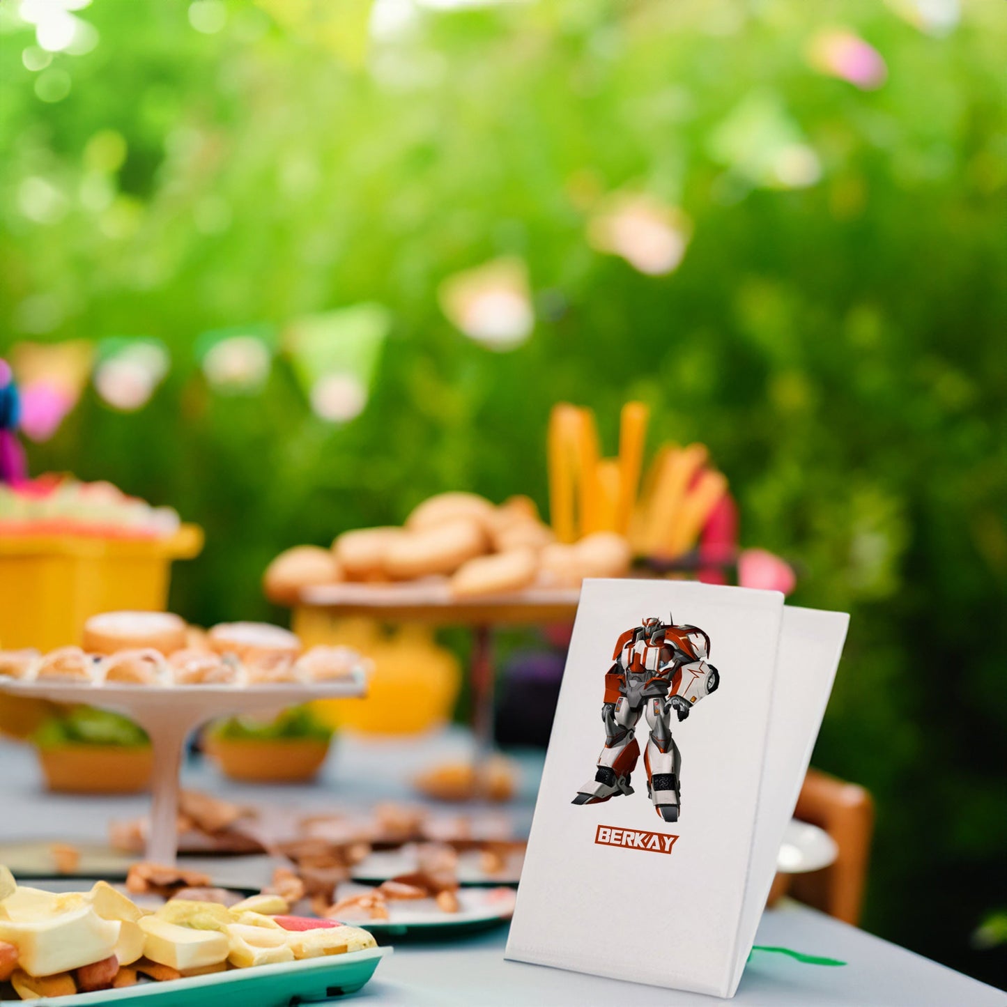 Kırmızı Robot Temalı Baskılı Peçeteler - AyDesign.com