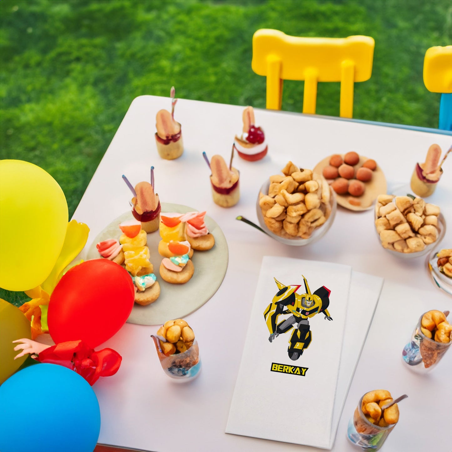 Sarı Robot Temalı Baskılı Peçeteler - AyDesign.com