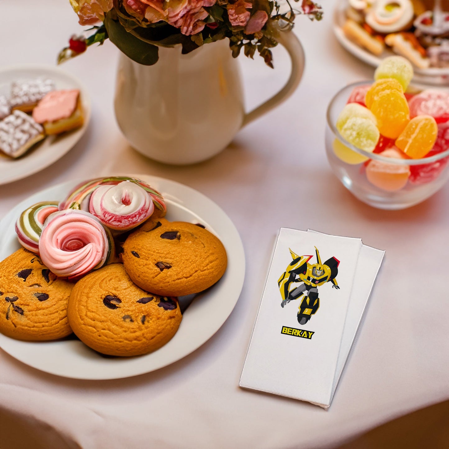 Sarı Robot Temalı Baskılı Peçeteler - AyDesign.com