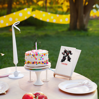 Siyah-Kırmızı Robot Temalı Baskılı Peçeteler - AyDesign.com