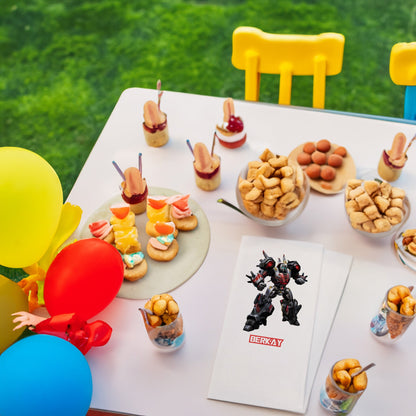 Siyah-Kırmızı Robot Temalı Baskılı Peçeteler - AyDesign.com