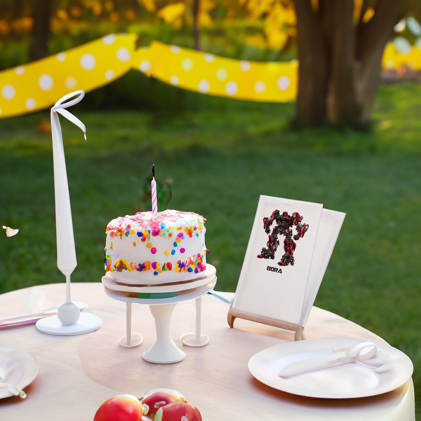 Kırmızılı Robot Temalı Baskılı Peçeteler - AyDesign.com