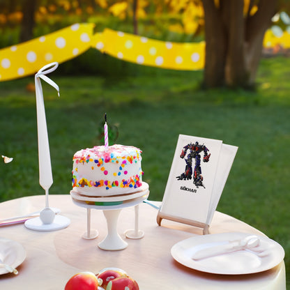 Kırmızı-Mavi Robot Temalı Baskılı Peçeteler - AyDesign.com