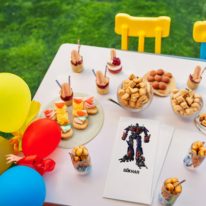 Kırmızı-Mavi Robot Temalı Baskılı Peçeteler - AyDesign.com