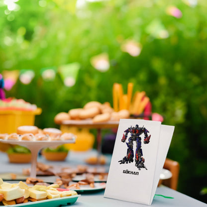 Kırmızı-Mavi Robot Temalı Baskılı Peçeteler - AyDesign.com