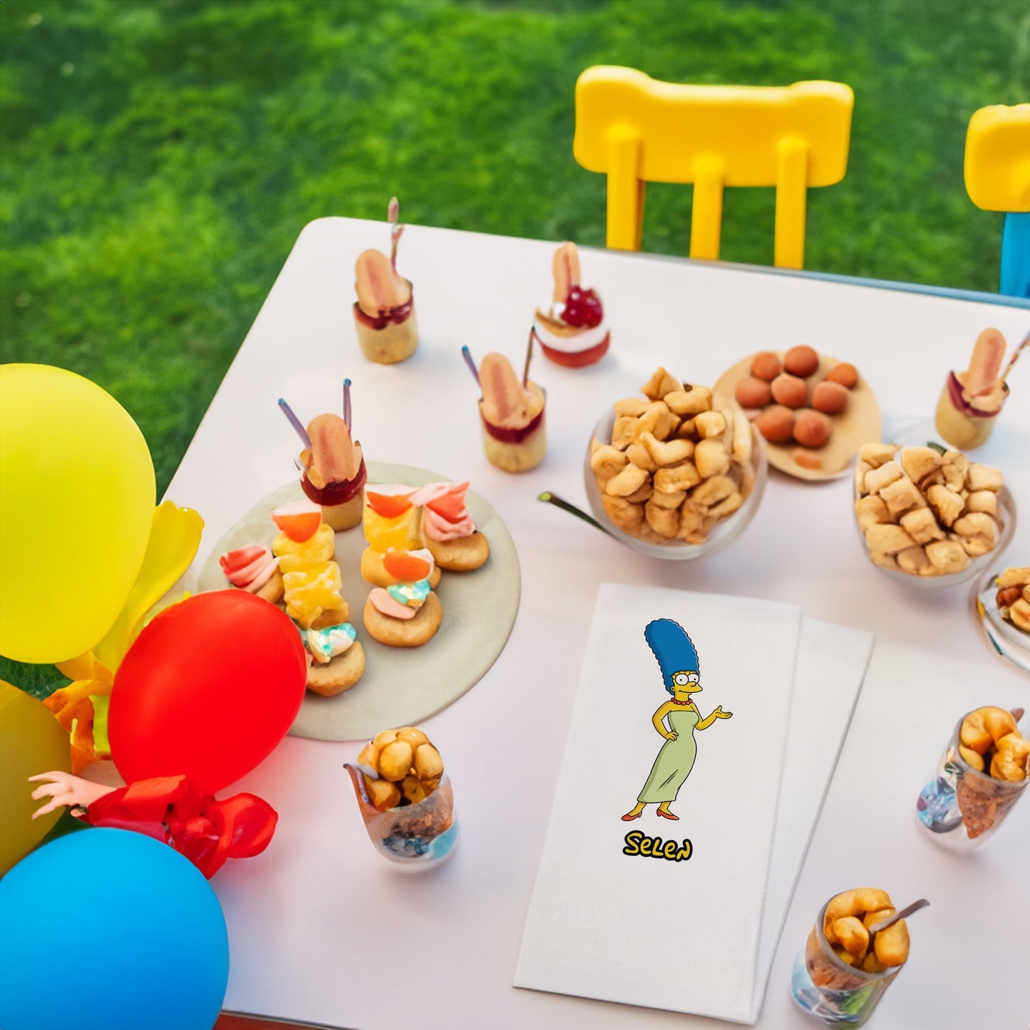 Marge Simpson Temalı Baskılı Peçeteler - AyDesign.com