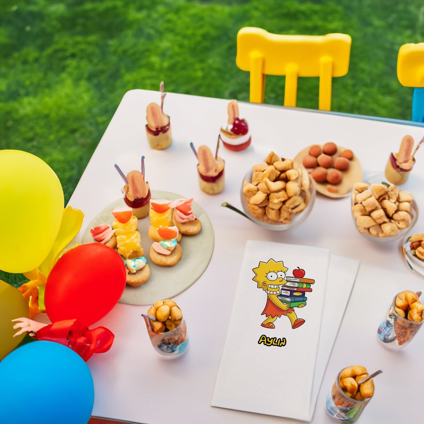 Lisa Simpson Temalı Baskılı Peçeteler - AyDesign.com