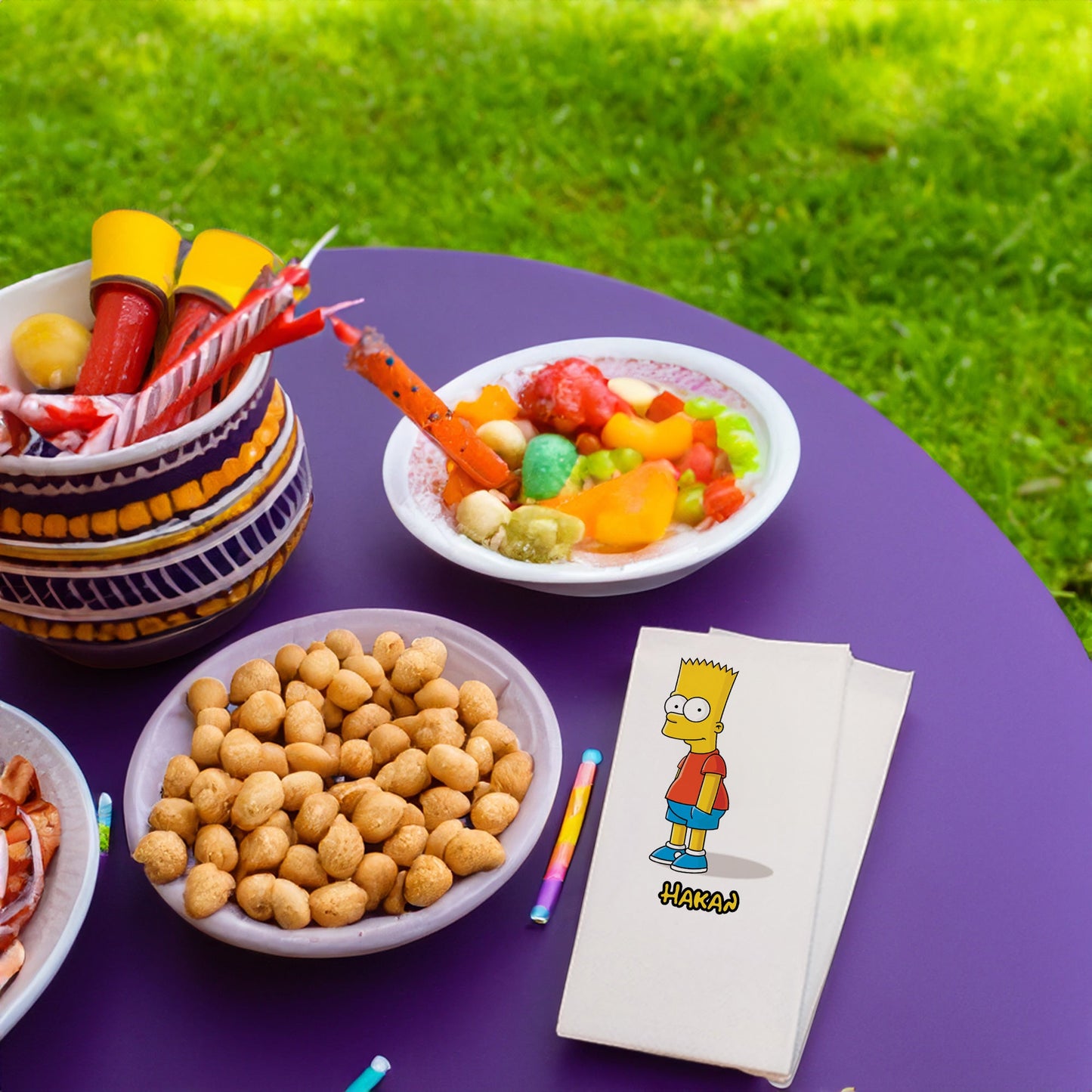 Bart Simpson Temalı Baskılı Peçeteler - AyDesign.com