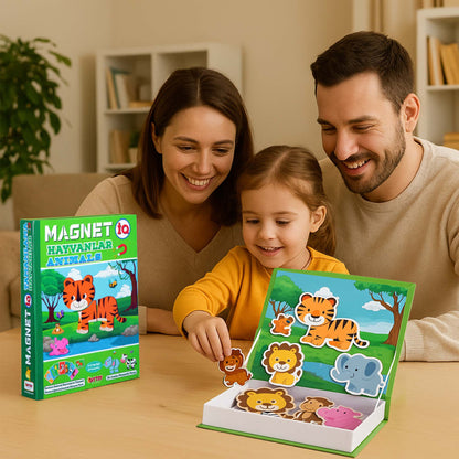Bemi Magnet IQ Hayvanlar | Manyetik Eğitici Puzzle ve Hayvan Oyunu