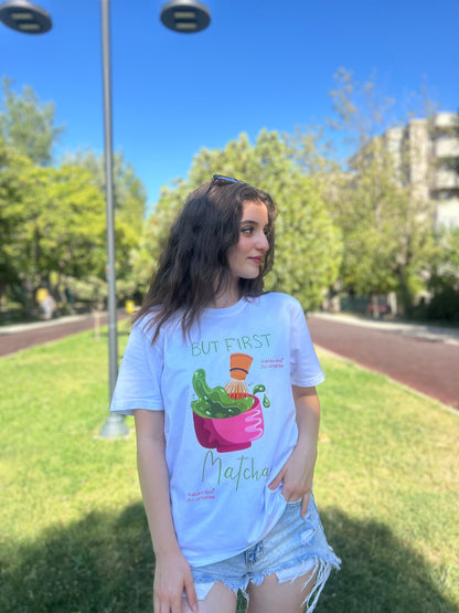 Matcha Maça Çayı Baskılı Pinterest Tişört