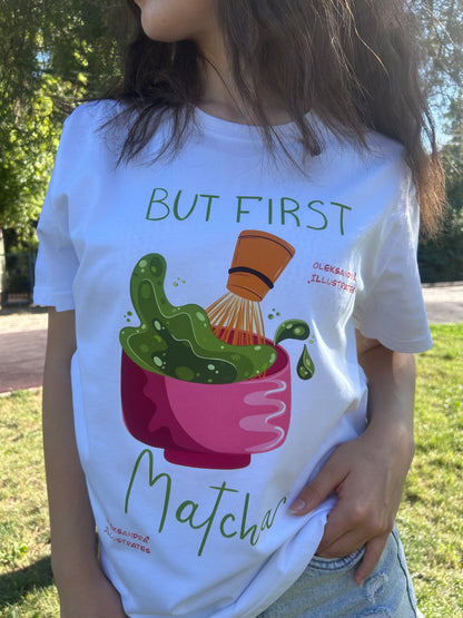 Matcha Maça Çayı Baskılı Pinterest Tişört
