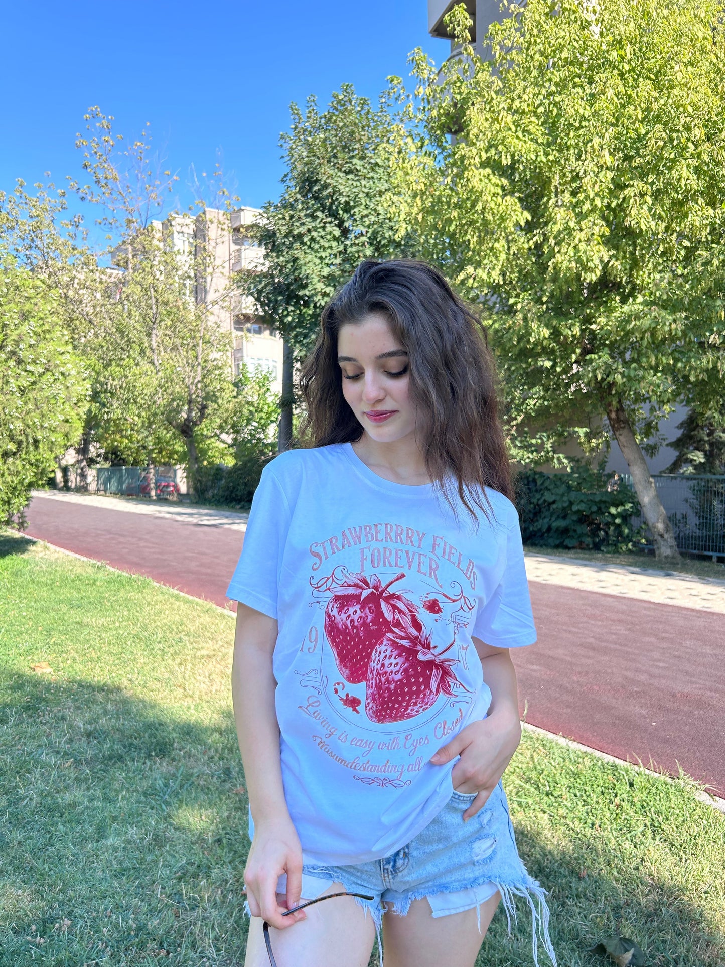 Strawberry Çilek  Baskılı Pinterest Tişört