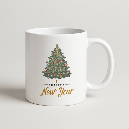 Happy New Year Temalı Yılbaşı Hediyelik Baskılı Kupa