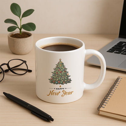 Happy New Year Temalı Yılbaşı Hediyelik Baskılı Kupa