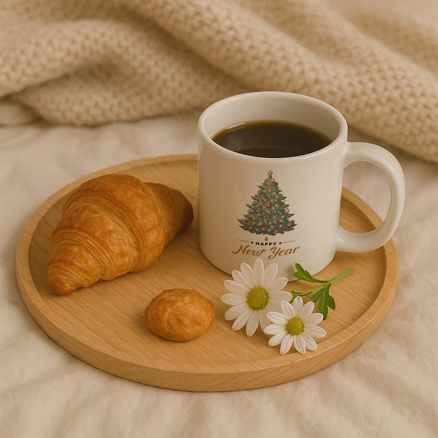 Happy New Year Temalı Yılbaşı Hediyelik Baskılı Kupa