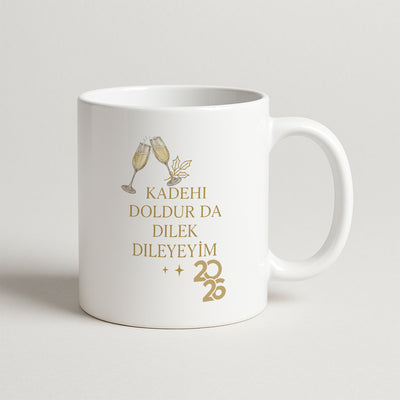Kadehi Doldur Dilek Dileyim 2026 Temalı Hediyelik Baskılı Kupa