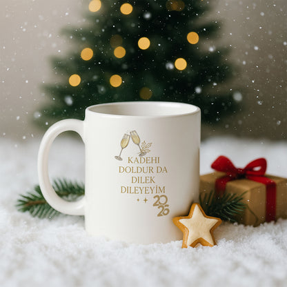 Kadehi Doldur Dilek Dileyim 2026 Temalı Hediyelik Baskılı Kupa
