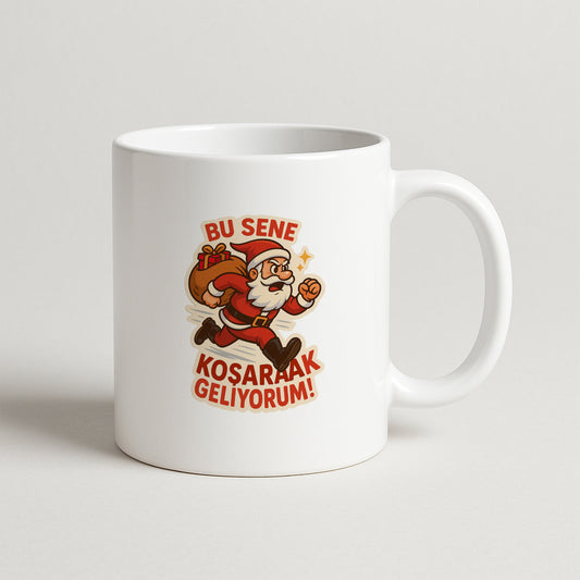 Bu Sene Koşarak Geliyorum Temalı Eğlenceli Hediyelik Baskılı Kupa