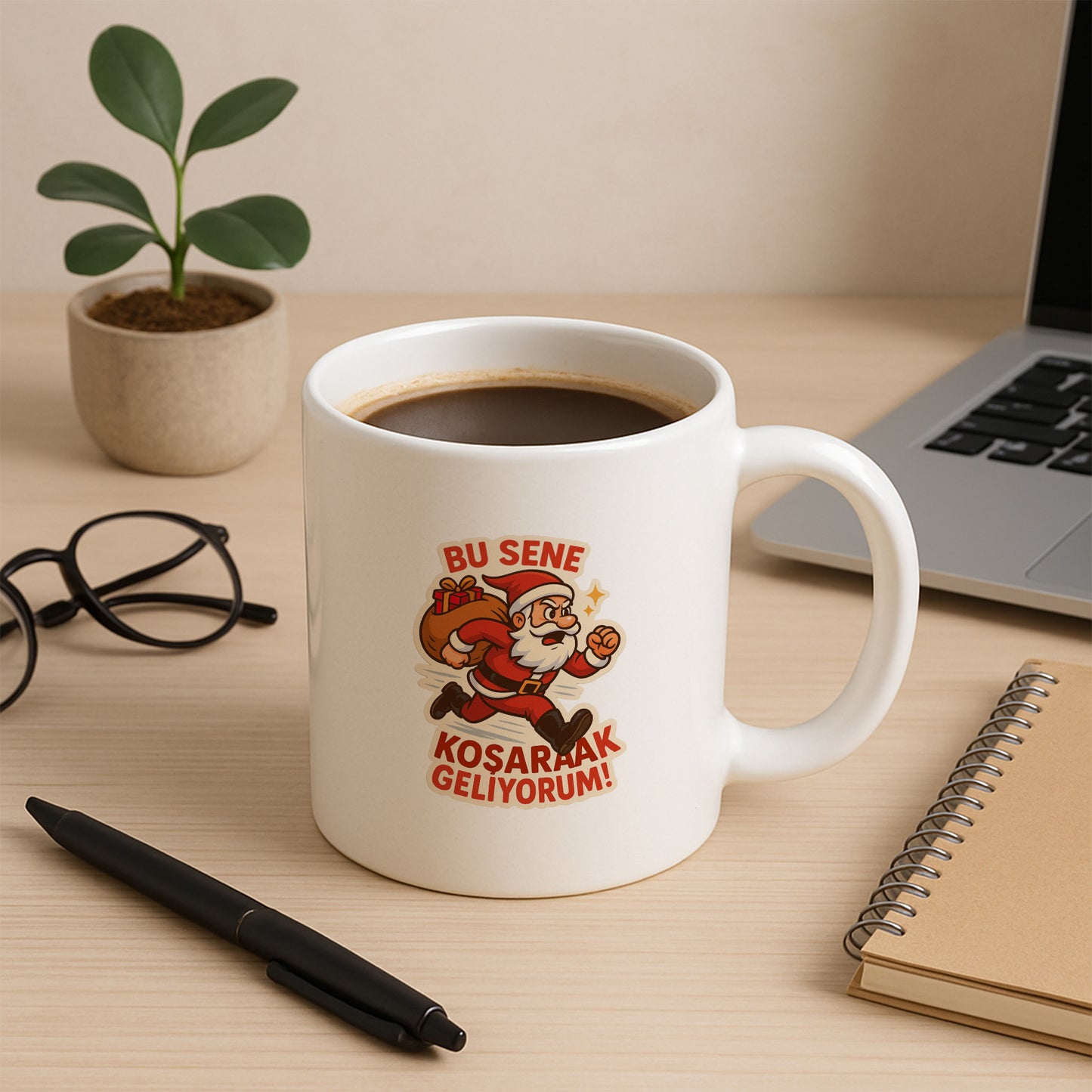 Bu Sene Koşarak Geliyorum Temalı Eğlenceli Hediyelik Baskılı Kupa