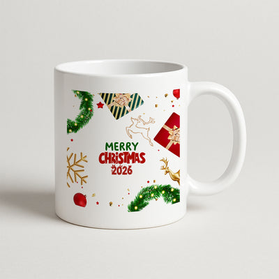 Merry Christmas 2026 Temalı Yılbaşı Hediyelik Baskılı Kupa
