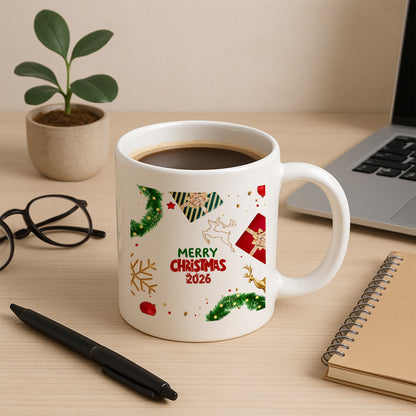 Merry Christmas 2026 Temalı Yılbaşı Hediyelik Baskılı Kupa