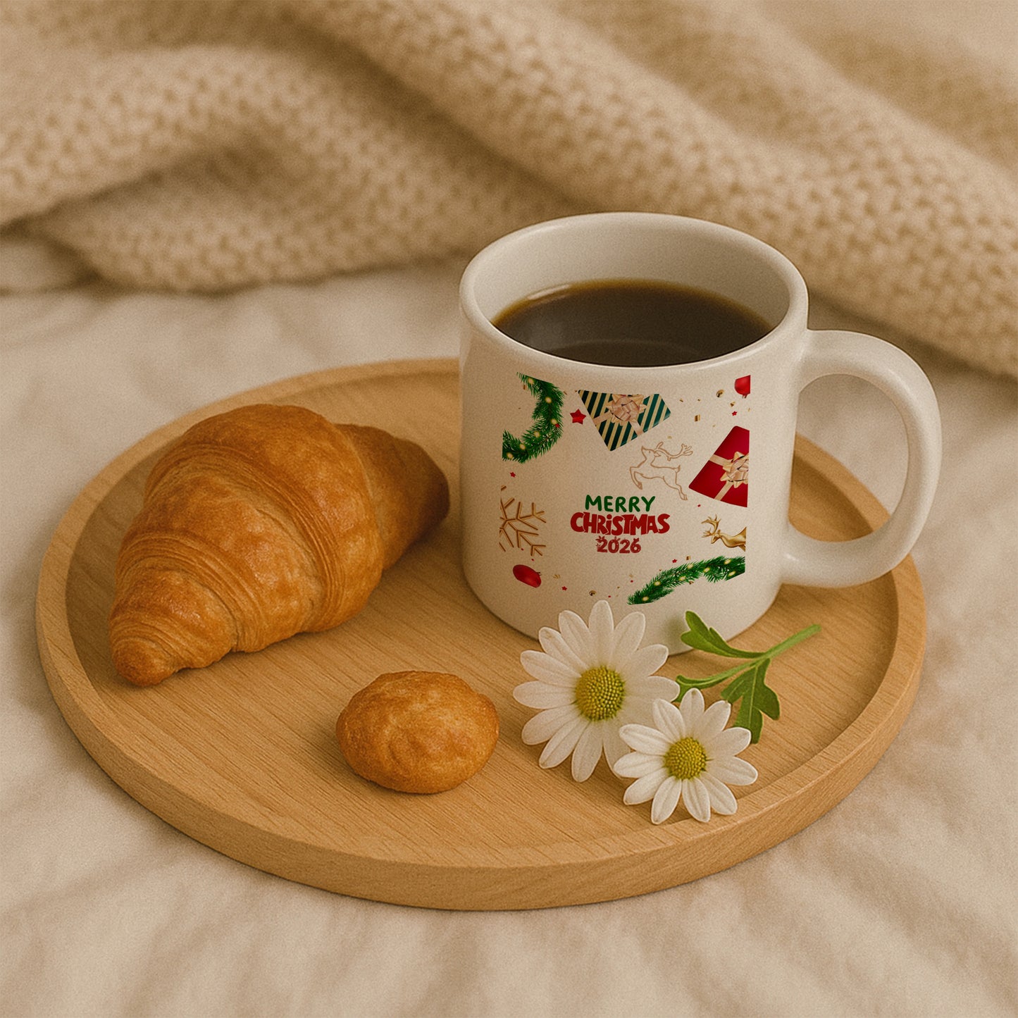 Merry Christmas 2026 Temalı Yılbaşı Hediyelik Baskılı Kupa