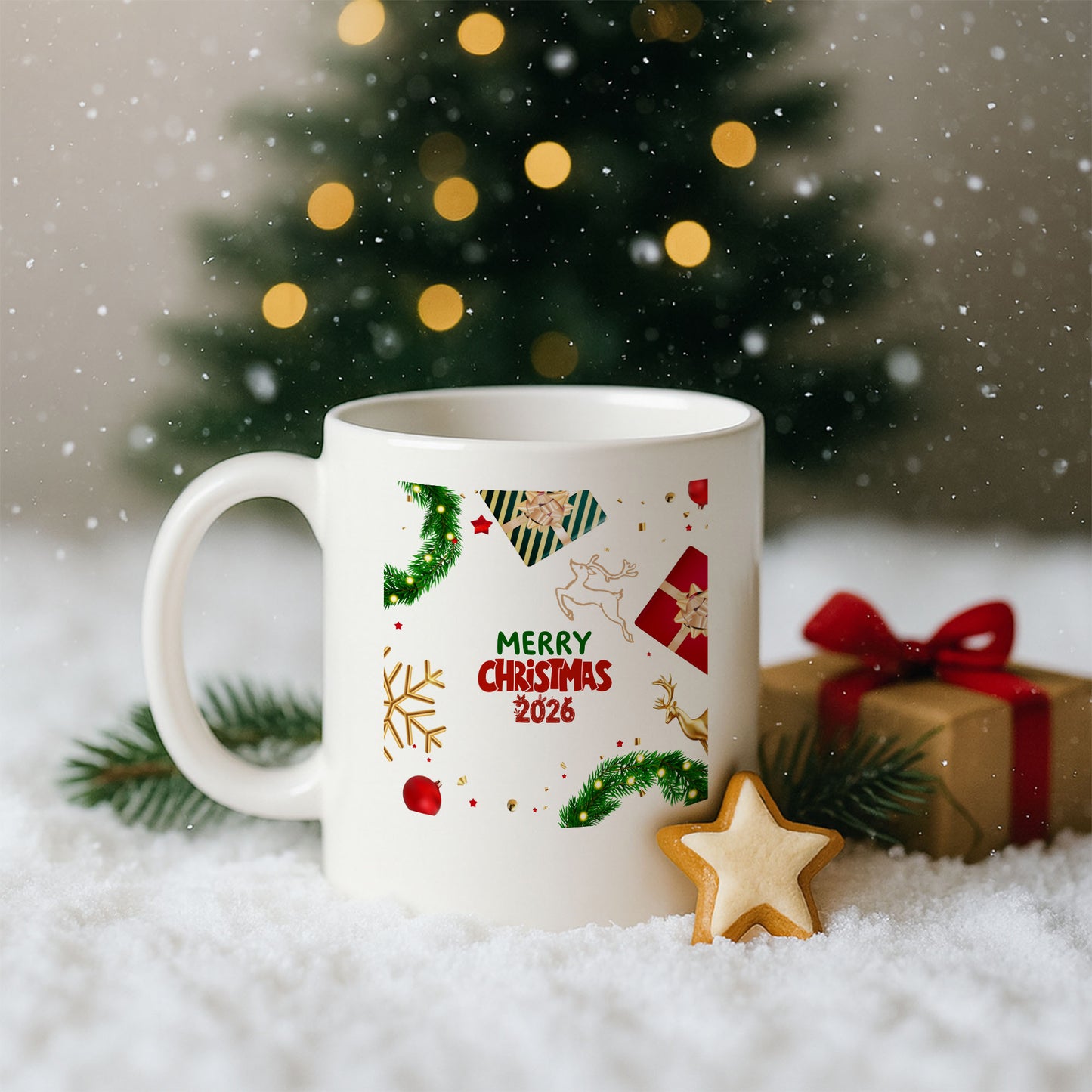 Merry Christmas 2026 Temalı Yılbaşı Hediyelik Baskılı Kupa