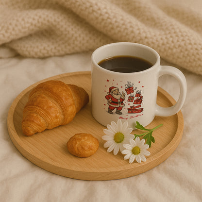 Retro Noel Baba Merry Christmas Temalı Hediyelik Baskılı Kupa