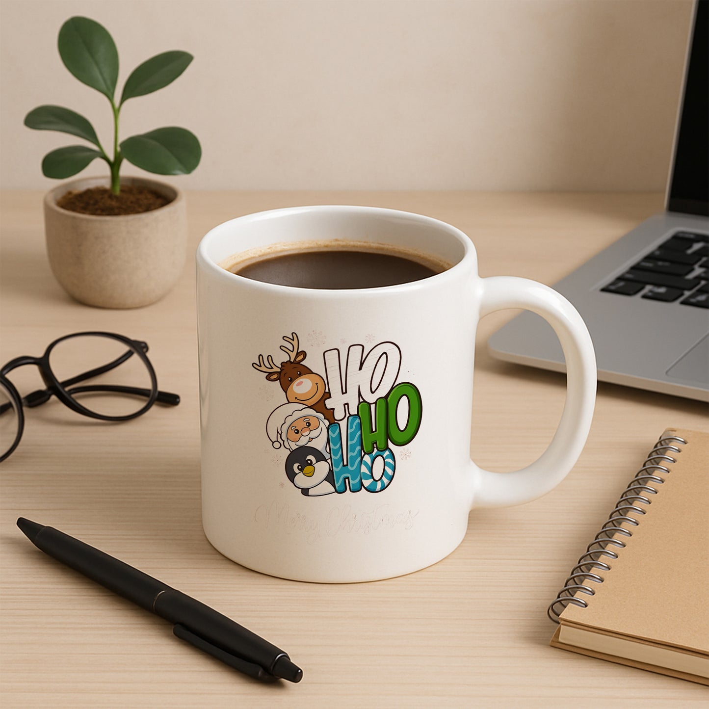 No No Ho Merry Christmas Çocuk Temalı Yılbaşı Baskılı Kupa