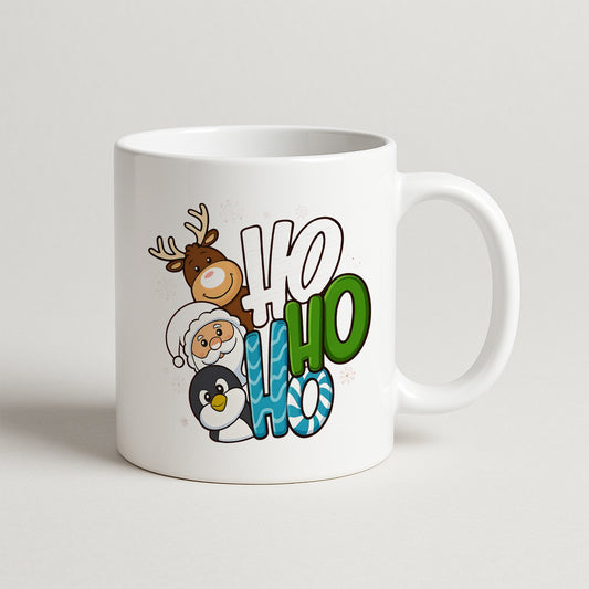 Ho Ho Ho Sevimli Yılbaşı Karakterleri Baskılı Kupa