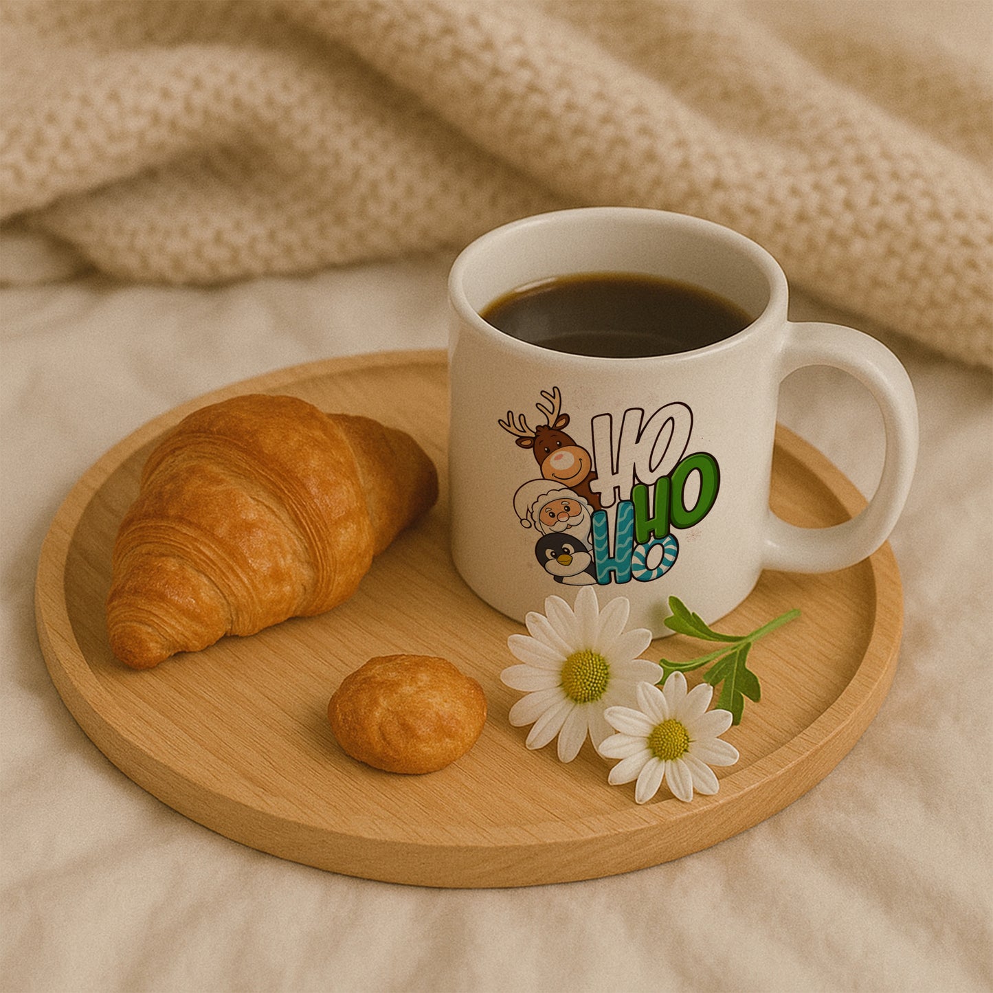 Ho Ho Ho Sevimli Yılbaşı Karakterleri Baskılı Kupa