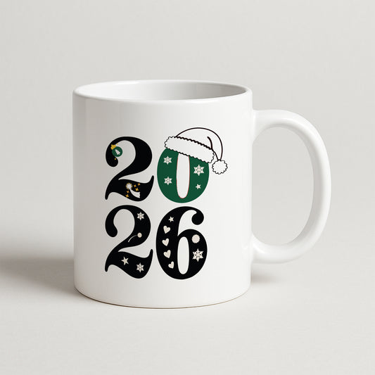 2026 Yılbaşı Temalı Şık Tasarım Baskılı Hediyelik Kupa