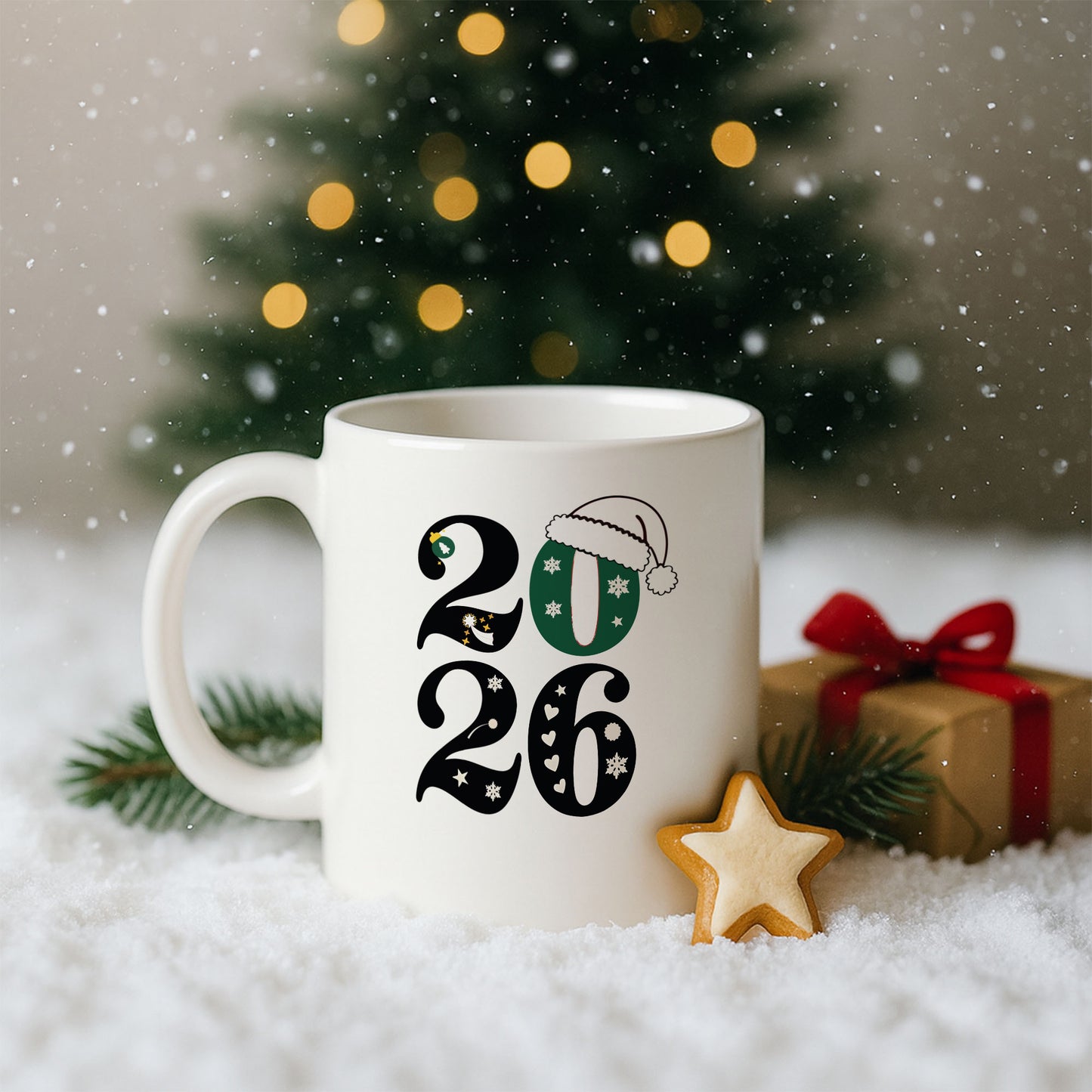 2026 Yılbaşı Temalı Şık Tasarım Baskılı Hediyelik Kupa