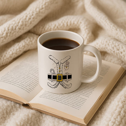 Noel Esintili Kürklü Kıyafet Detaylı Yılbaşı Baskılı Kupa