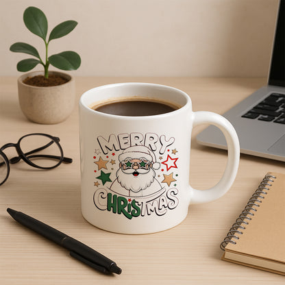 Yıldız Gözlü Noel Baba Tasarımlı Yılbaşı Kupası