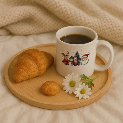 Noel Baba, Kardan Adam ve Geyik Tasarımlı Yılbaşı Kupası