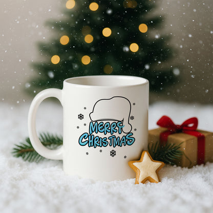Mavi Yazılı Merry Christmas Yılbaşı Kupası