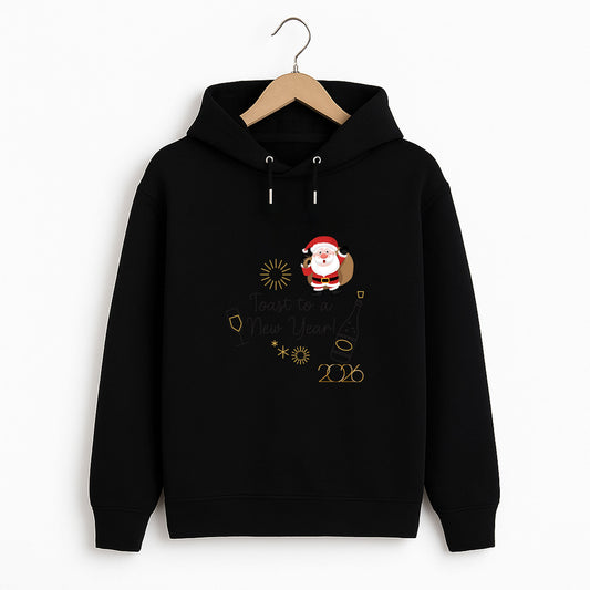 Toast to a New Year 2026 Noel Baba Desenli Yetişkin Sweatshirt