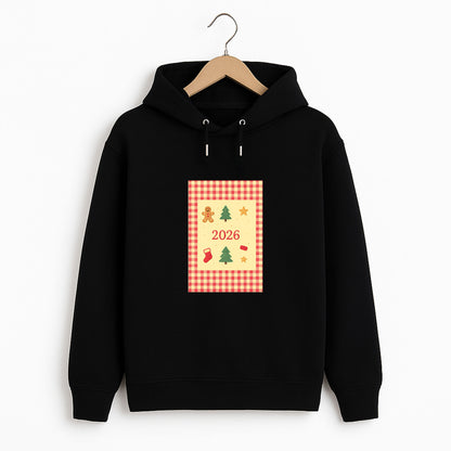 2026 Gingham Yılbaşı Desenli Yetişkin Sweatshirt