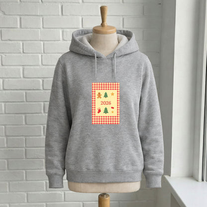 2026 Gingham Yılbaşı Desenli Yetişkin Sweatshirt