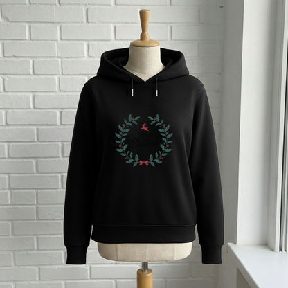 Minimal Noel Çelengi Geyik Desenli Yetişkin Sweatshirt