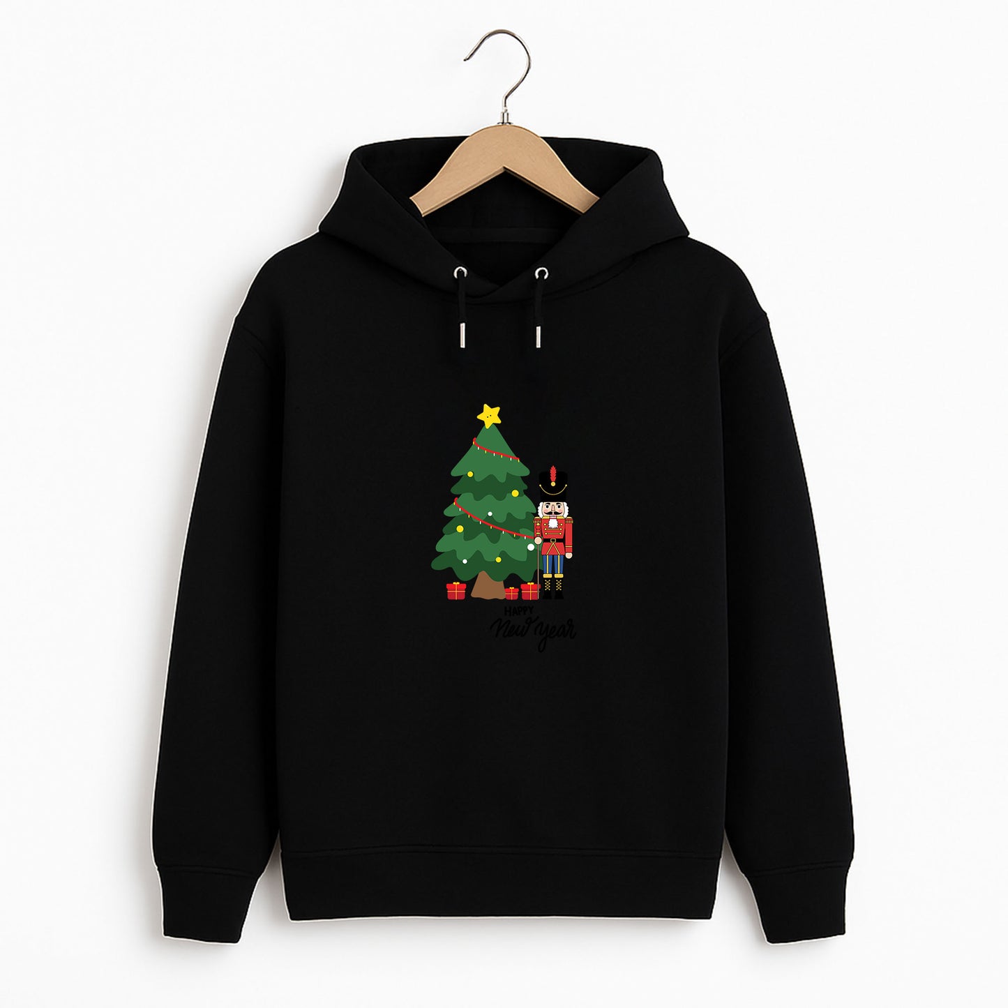 Çam Ağacı ve Nutcracker Figürlü Yılbaşı Yetişkin Sweatshirt