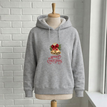 Altın Çanlar ve Merry Christmas Yazılı Yılbaşı Yetişkin Sweatshirt