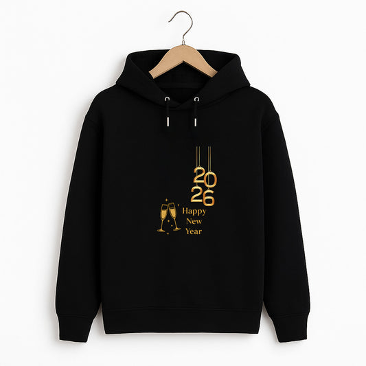 Altın 2026 ve Happy New Year Yazılı Yılbaşı Yetişkin Sweatshirt
