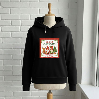 Merry Christmas 2026 Cüce ve Geyik Desenli Yılbaşı Yetişkin Sweatshirt
